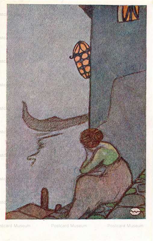 ak221-加藤まさを 灯影 No35 階段　